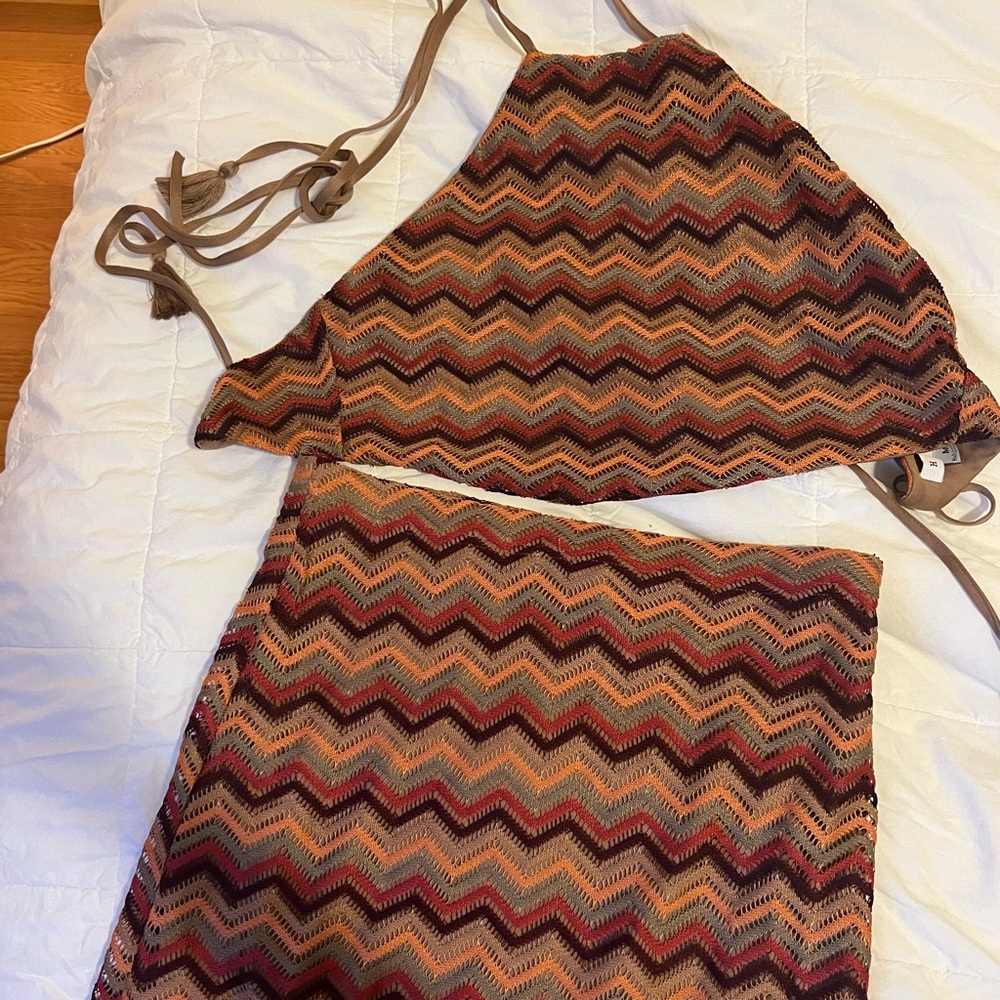 Skirt and halter top set